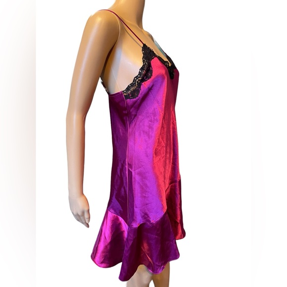 Delicates Vintage Iridescent Holographic Purple Lingerie Intimates Slip Dress - Picture 4 of 5